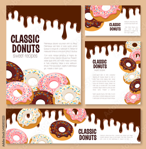 Vector templates set for donut desserts