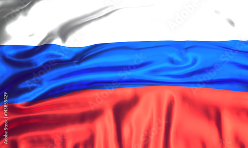 Flag of Russia 3d rendering background