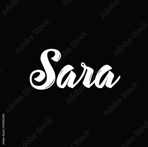 sara, text design. Vector calligraphy. Typography poster.