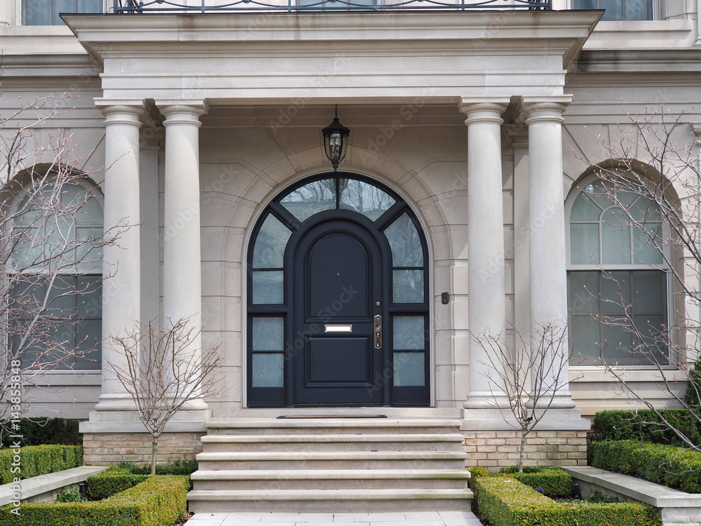 Obraz premium house front door with portico entrance