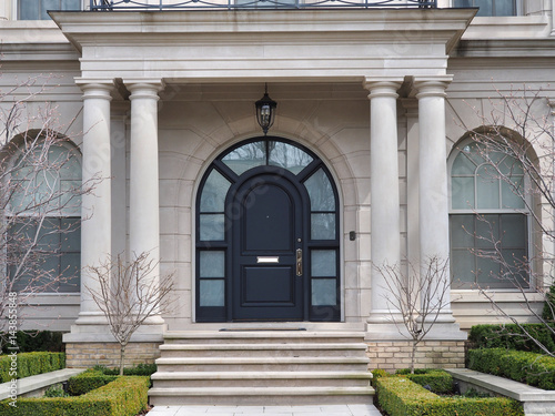house front door with portico entrance