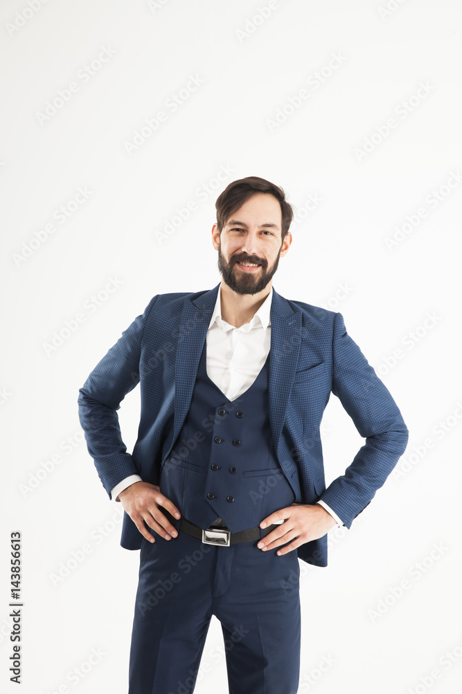 Fototapeta premium success concept in business - confident businessman standing wit