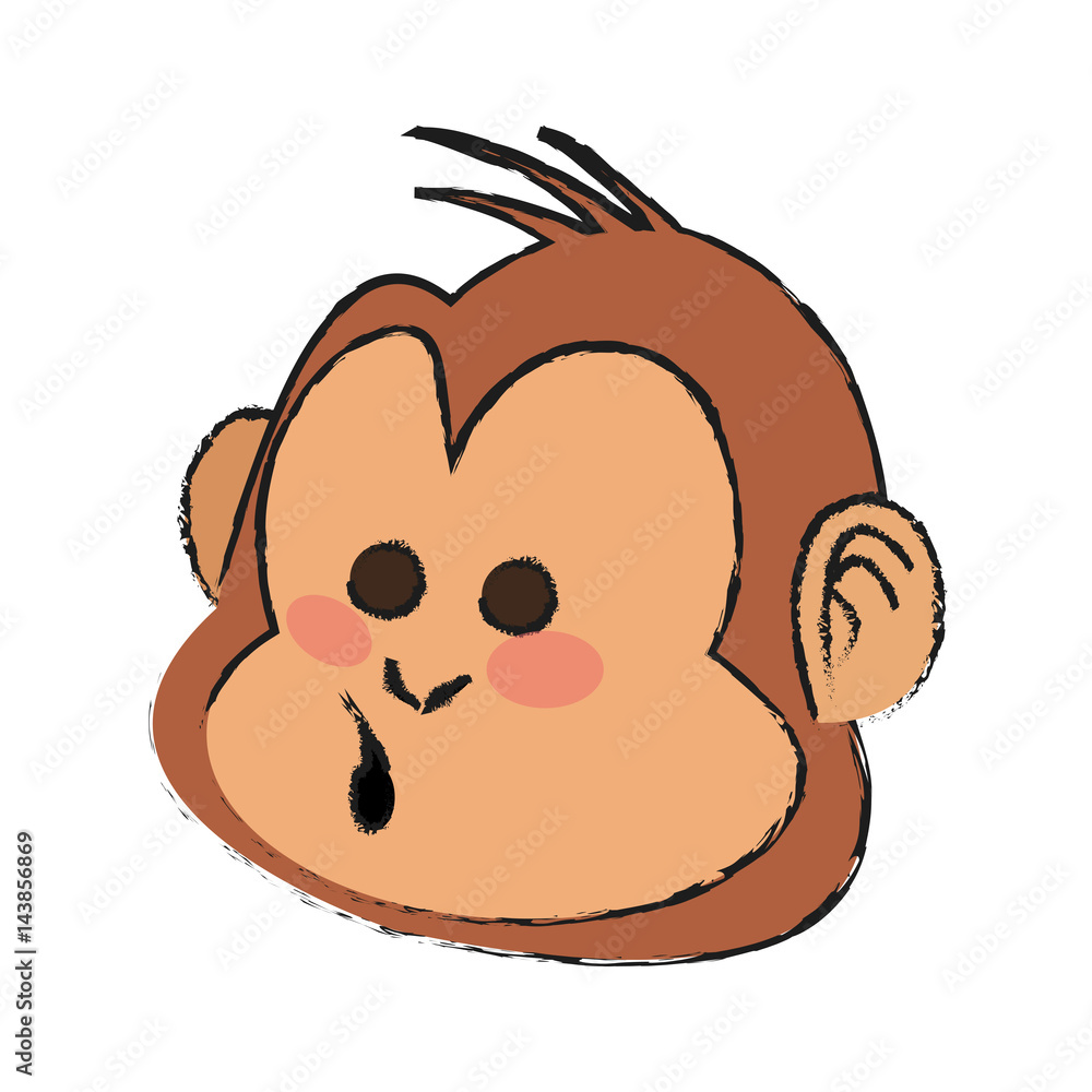 Obraz premium Monkey cartoon icon over white background. vector illustration