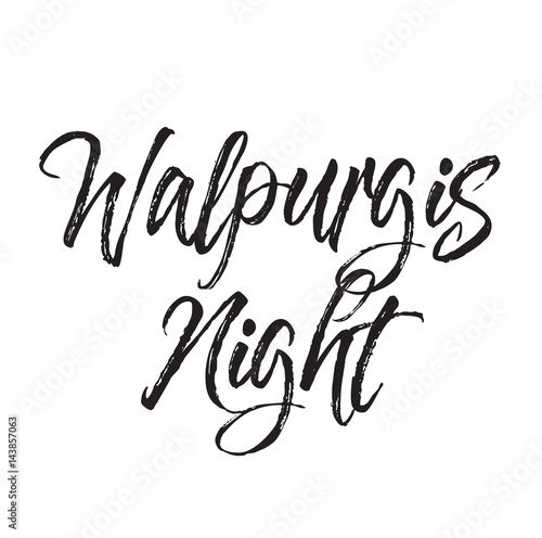walpurgis night, text design. Vector calligraphy. Typography poster.