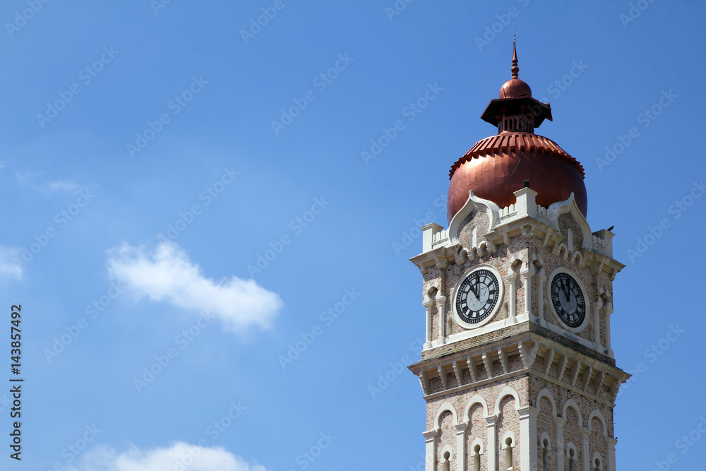 Heritage clock tower in Kuala Lumpur, Malaysia
