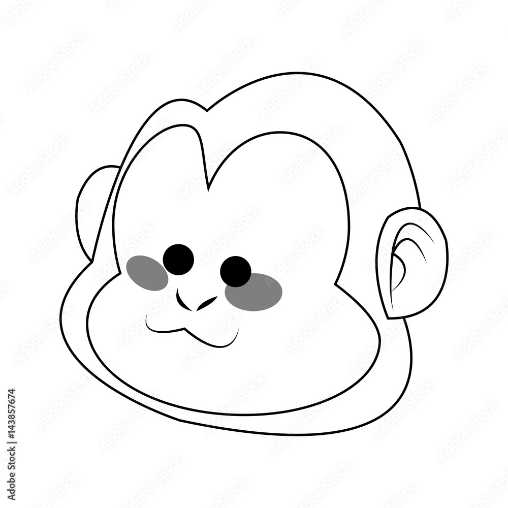 Monkey cartoon icon over white background. vector illustration Monkey cartoon icon over white background. vector illustration