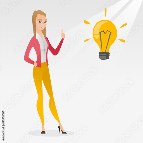 Wallpaper Mural Student pointing at idea bulb vector illustration Torontodigital.ca