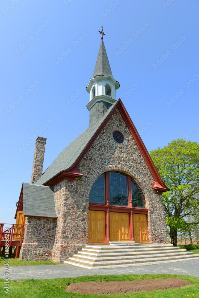 Memorial Church in Grand-Pré National Historic Site, Wolfville, Nova Scotia, Canada. Grand-Pré area is a center of Acadian settlement from 1682 to 1755. Now this site is a UNESCO World Heritage Site. Memorial Church in Grand-Pré National Historic Site, Wolfville, Nova Scotia, Canada. Grand-Pré area is a center of Acadian settlement from 1682 to 1755. Now this site is a UNESCO World Heritage Site.
