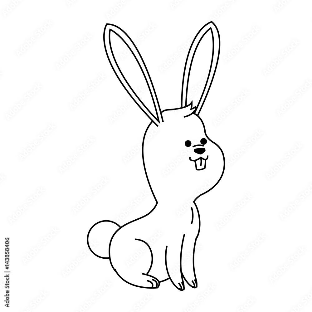 cute rabbit animal, cartoon icon over white background. vector illustration