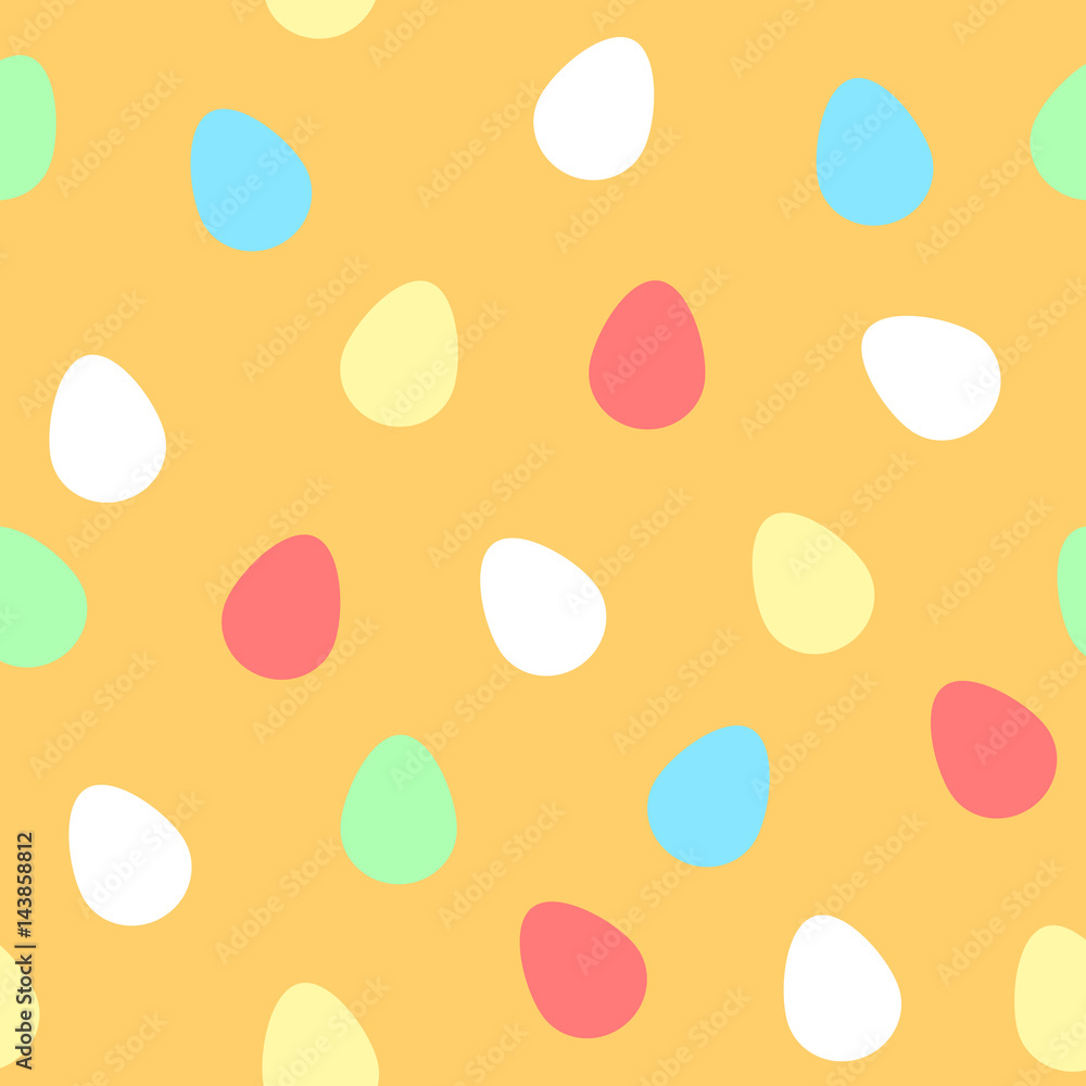 Elegant colorful easter eggs seamless pattern on creamy background. Elegant colorful easter eggs seamless pattern on creamy background.