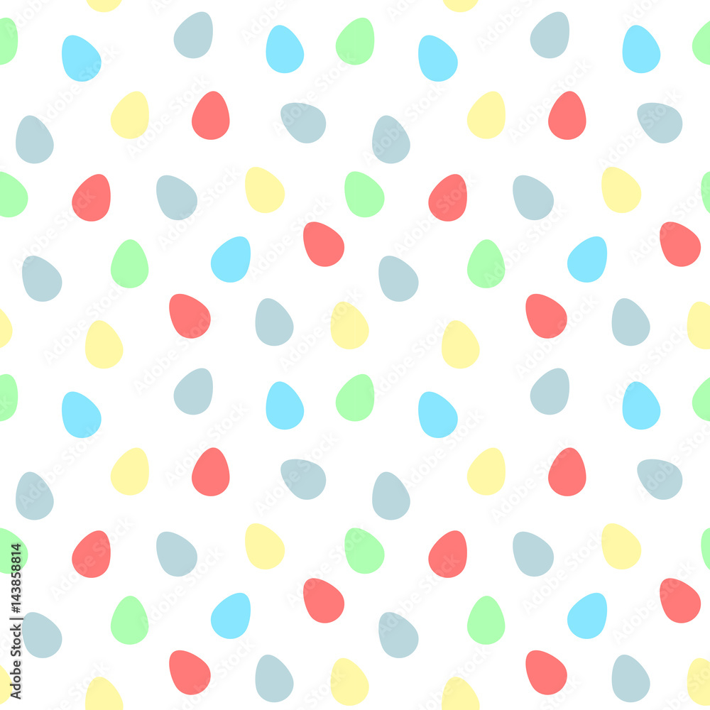 Elegant easter eggs seamless pattern on white background