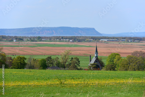 Bild auf Leinwand Memorial Church in Grand-Pré National Historic Site, Wolfville, Nova Scotia, Canada