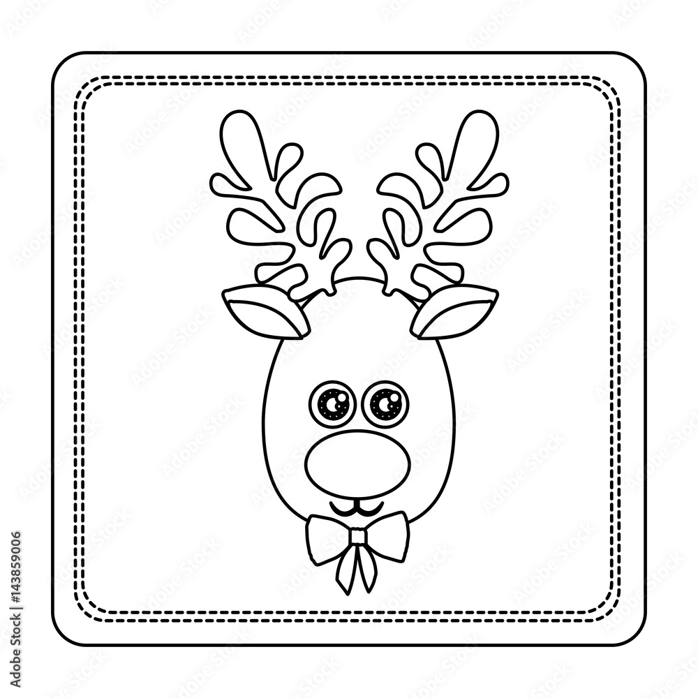 Deer face sketch hand drawn in doodle style Vector Image