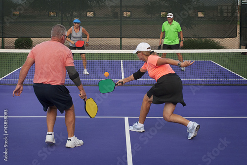Pickleball Action - Mixed Doubles Play photo