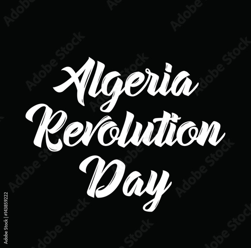 algeria revolution day, text design. Vector calligraphy. Typography poster.