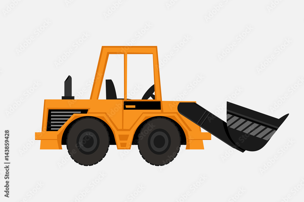 Fototapeta premium Grunge Tractor heavy bulldozer vector