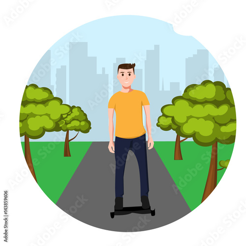 Man on GyroScooter in park
