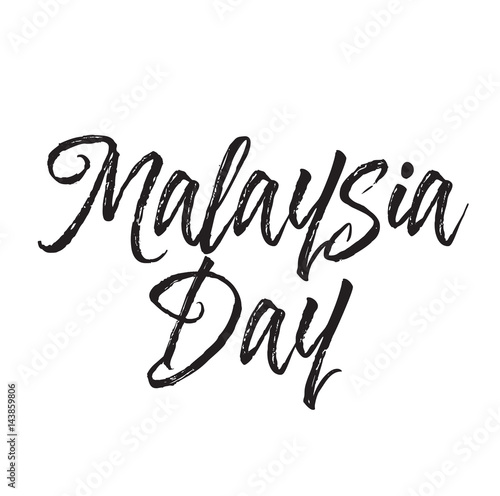 malaysia day text design. Vector calligraphy. Typography poster.