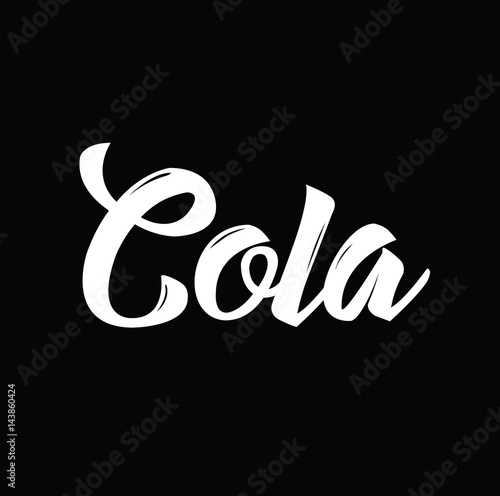 cola, text design. Vector calligraphy. Typography poster.