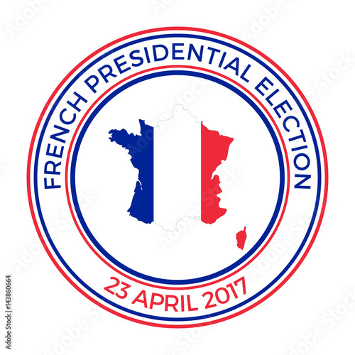 french presidential election 23 april 2017, round stamp