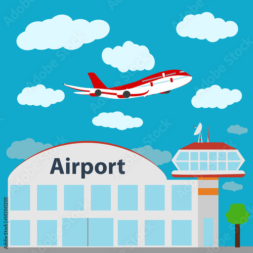 Airport icon, vector illustration.