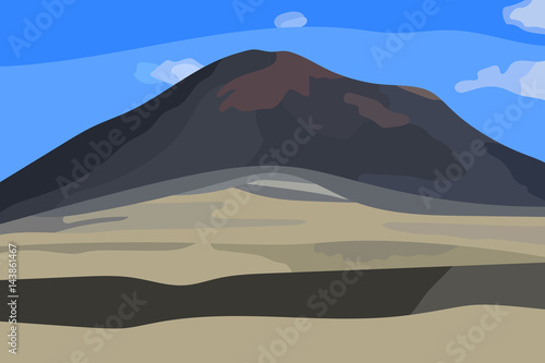 vector illustration of volcanic landscape