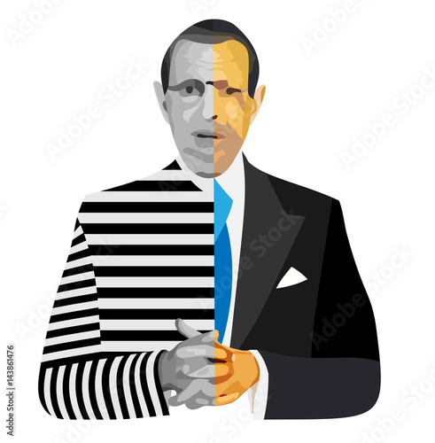 bandit or businessman vector concept