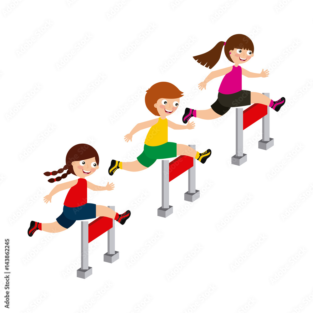 kids running, cartoon icon over white background. colorful design. vector  illustration Stock Vector | Adobe Stock