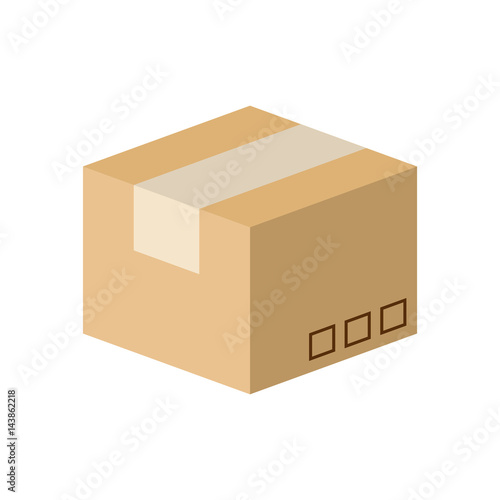 carton box isometric icon over white background. colorful design. vector illustration