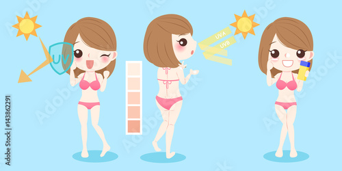 woman with sunscreen