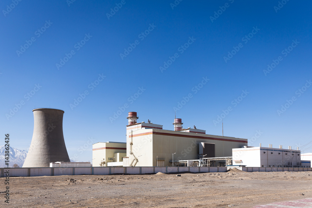 power plant in country in blue sky power plant in country in blue sky