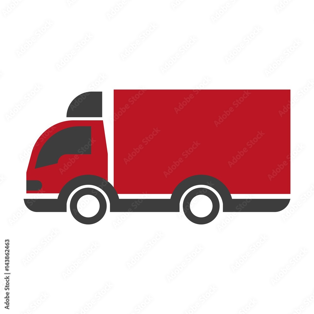 Truck lorry logo. Car with trailer delivery concept Truck lorry logo. Car with trailer delivery concept