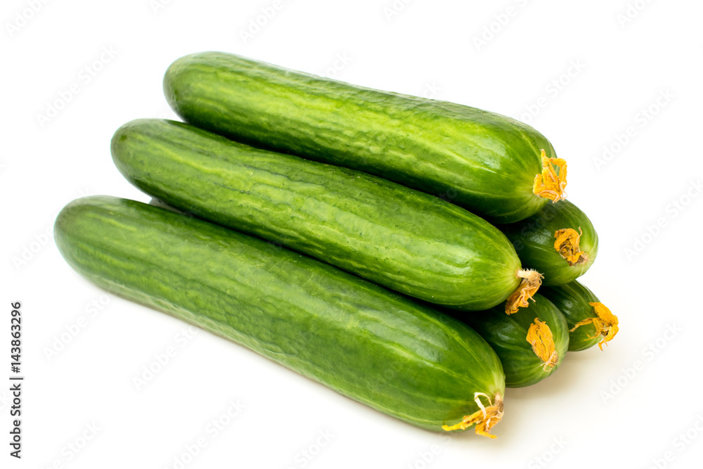 Ripe cucumber on white background Ripe cucumber on white background
