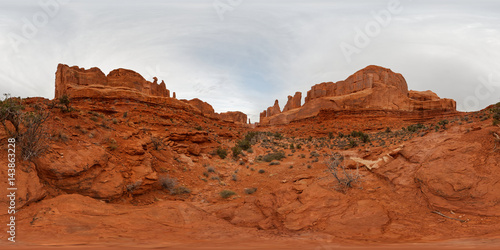 Park Avenue in late autumn at Arches National Park near Moab, Utah