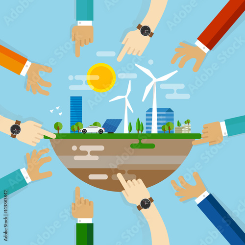 eco friendly city development planning together collaboration with community on managing livable sustainable world