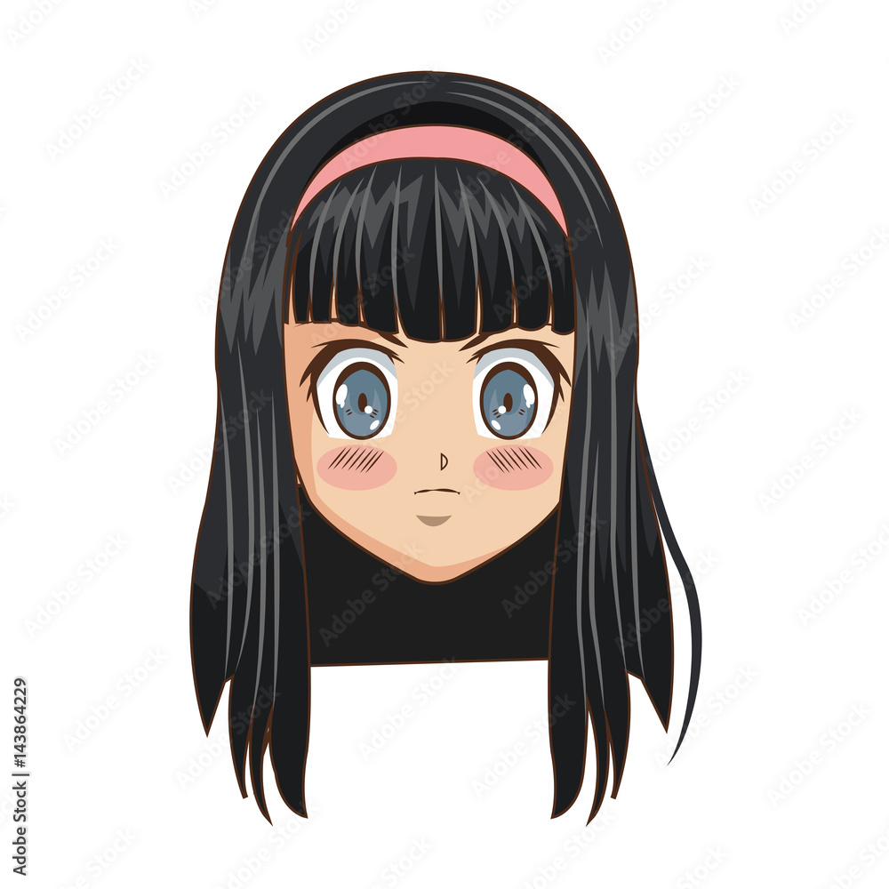 Anime girl icon Royalty Free Vector Image - VectorStock