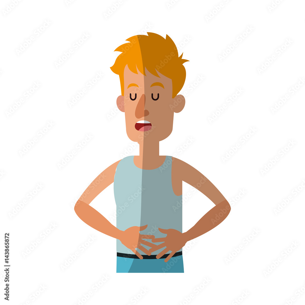 Man with rest position, cartoon icon over white background. colorful design. vector illustration