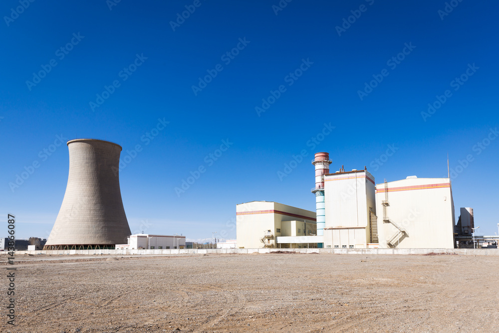 power plant in country in blue sky power plant in country in blue sky