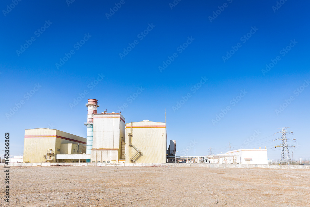 power plant in country in blue sky power plant in country in blue sky