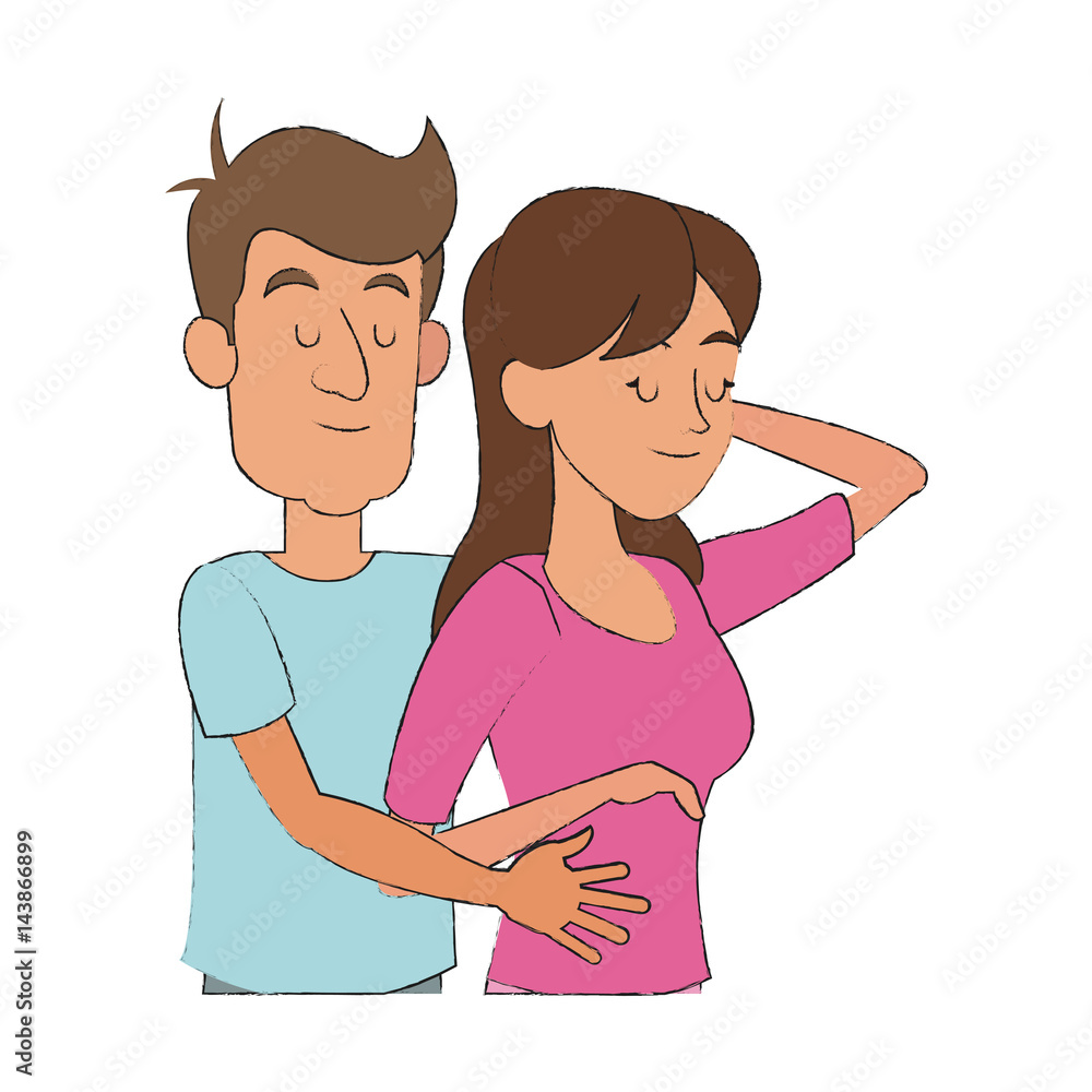happy couple slepping, cartoon icon over white background. colorful design. vector illustration happy couple slepping, cartoon icon over white background. colorful design. vector illustration