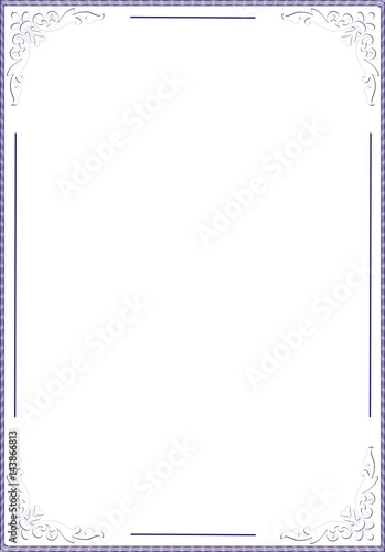 Insulated frame background template for certificate or diploma