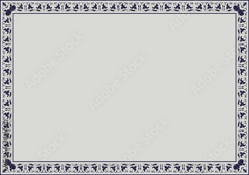 Insulated frame background template for certificate or diploma