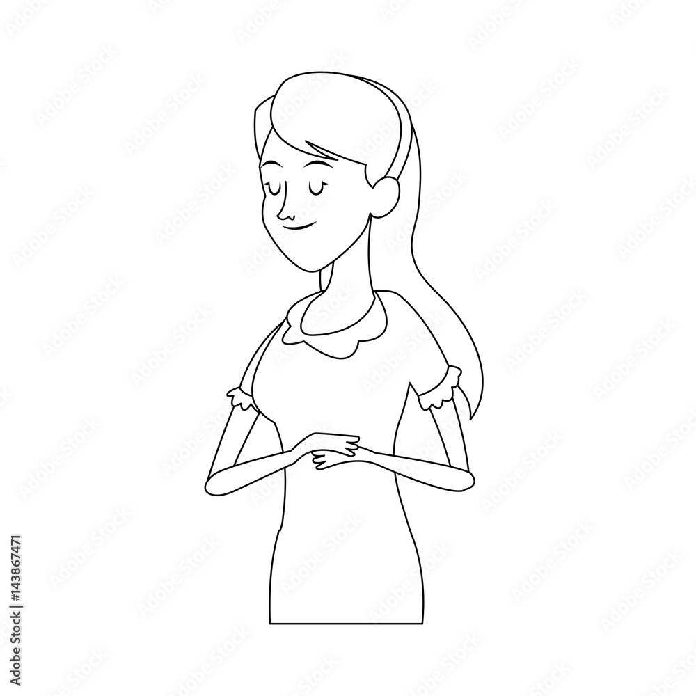 slepping woman, cartoon icon over white background. vector illustration slepping woman, cartoon icon over white background. vector illustration