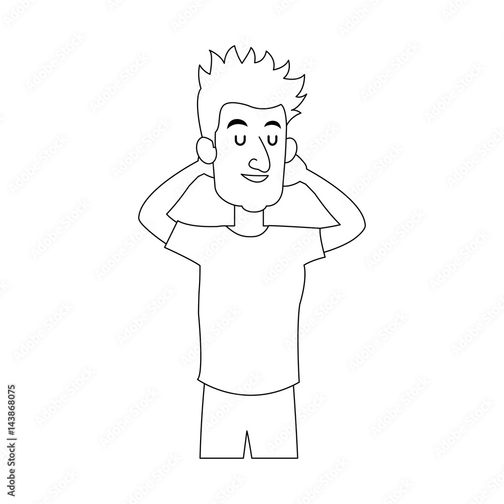slepping man, cartoon icon over white background. vector illustration slepping man, cartoon icon over white background. vector illustration
