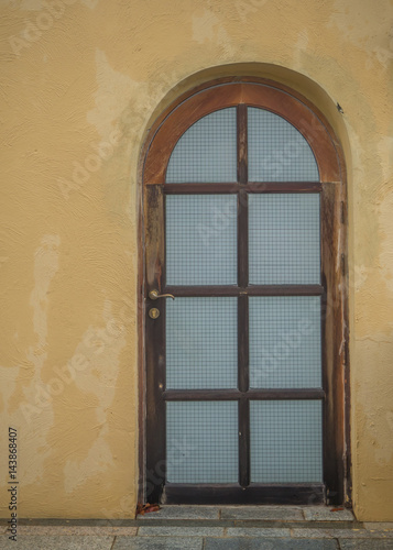 Closeup wooden door