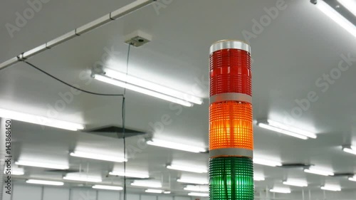 Warning light alarm for machine working 