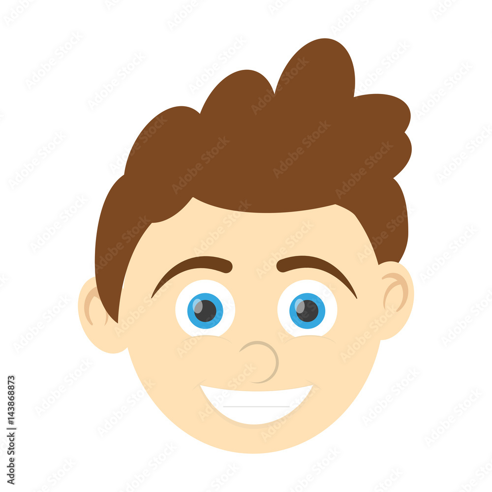 happy boy face, cartoon icon over white background. colorful design. vector illustration happy boy face, cartoon icon over white background. colorful design. vector illustration