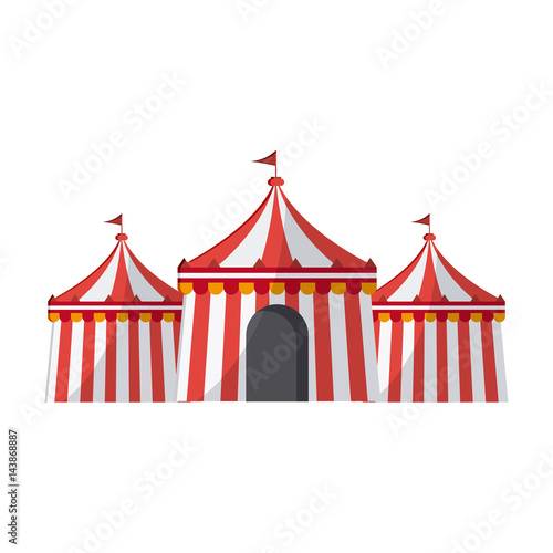 circus tent icon over white background. colorful design. vector illustration
