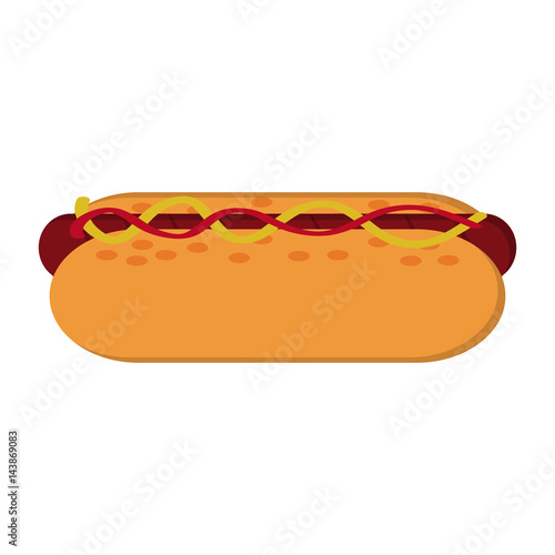 Fototapeta Naklejka Na Ścianę i Meble -  hot dog icon over white background. colorful design. vector illustration