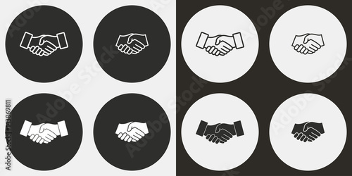 Handshake icon set.